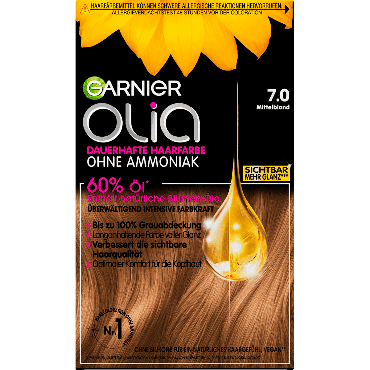 GARNIER olia Coloration 7.0 blond moyen, 1 pièce — منتج ألماني أصلي في المغرب
