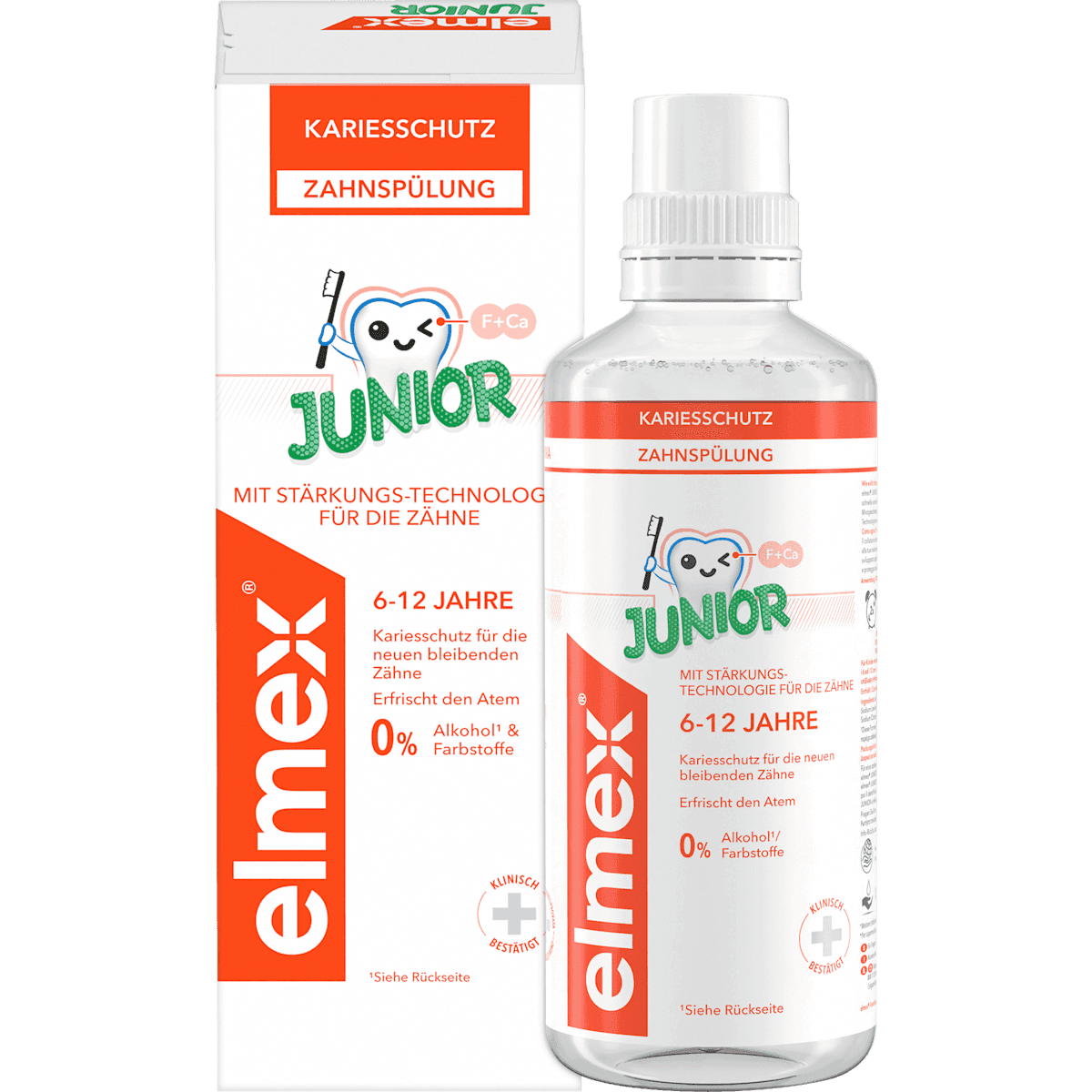 elmex mouthwash protection anti-caries Junior, 6-12 years, 400 ml — authentic German product in Morocco