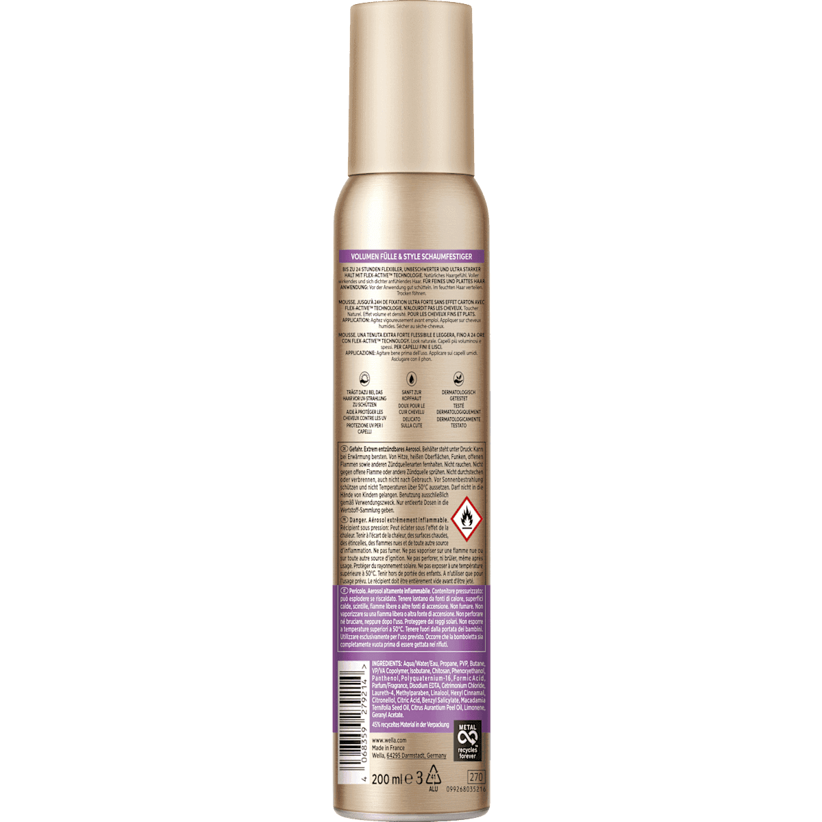 wellaflex Mousse coiffante volume & Style, 200 ml (wellaflex Schaumfestiger Fülle & Style, 200 ml) — منتج ألماني أصلي في المغرب