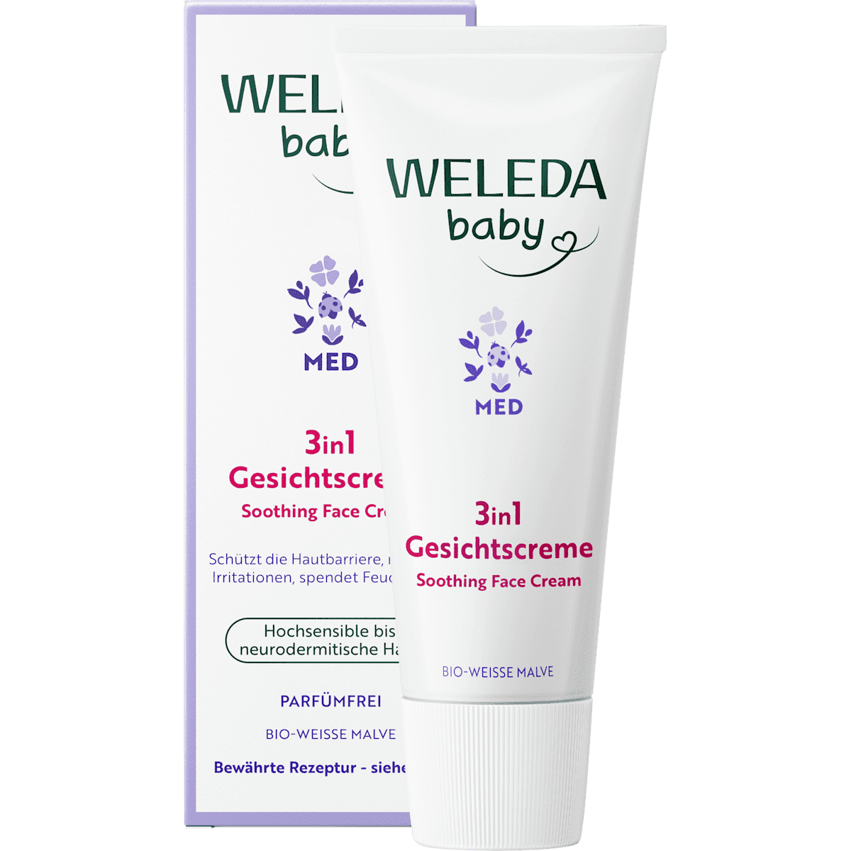 WELEDA baby Bébé crème visage Med 3in1 Weisse Malve, 50 ml — منتج ألماني أصلي في المغرب