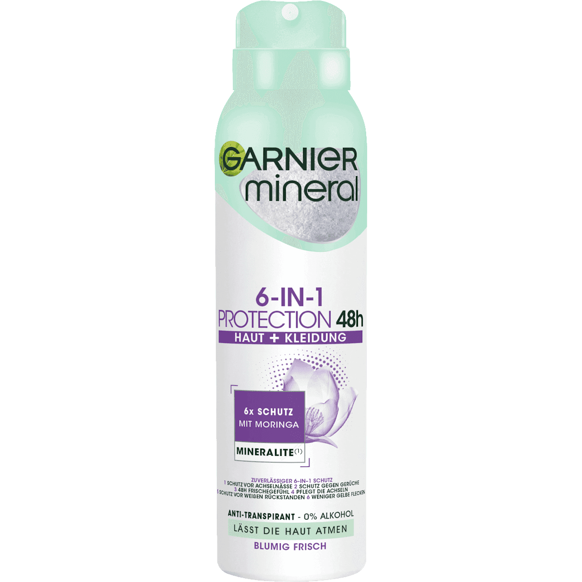 GARNIER mineral anti-transpirant Déodorant spray 6 in 1 Protection, 150 ml — منتج ألماني أصلي في المغرب