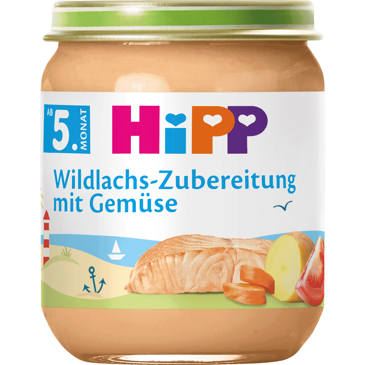HiPP Petit plat saumon sauvage-Zubereitung avec légumes dès 5 mois, 125 g — منتج ألماني أصلي في المغرب