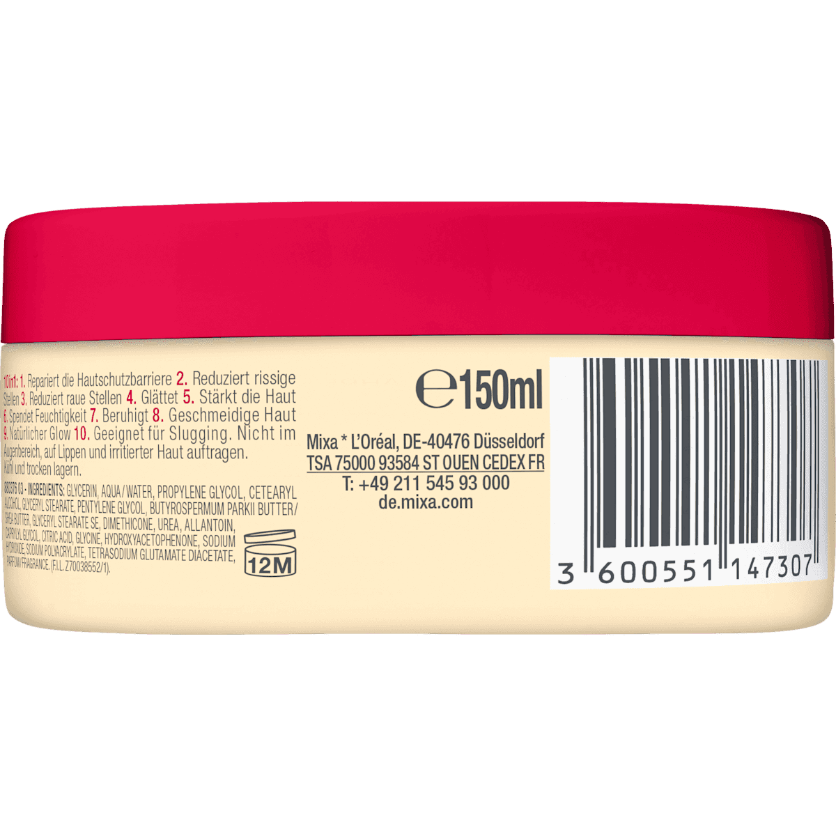 Mixa Balm body 10in1 Cica Repair+ Urea, 150 ml (Mixa Bodybalsam 10in1 Cica Repair+ Urea, 150 ml) — authentic German product in Morocco