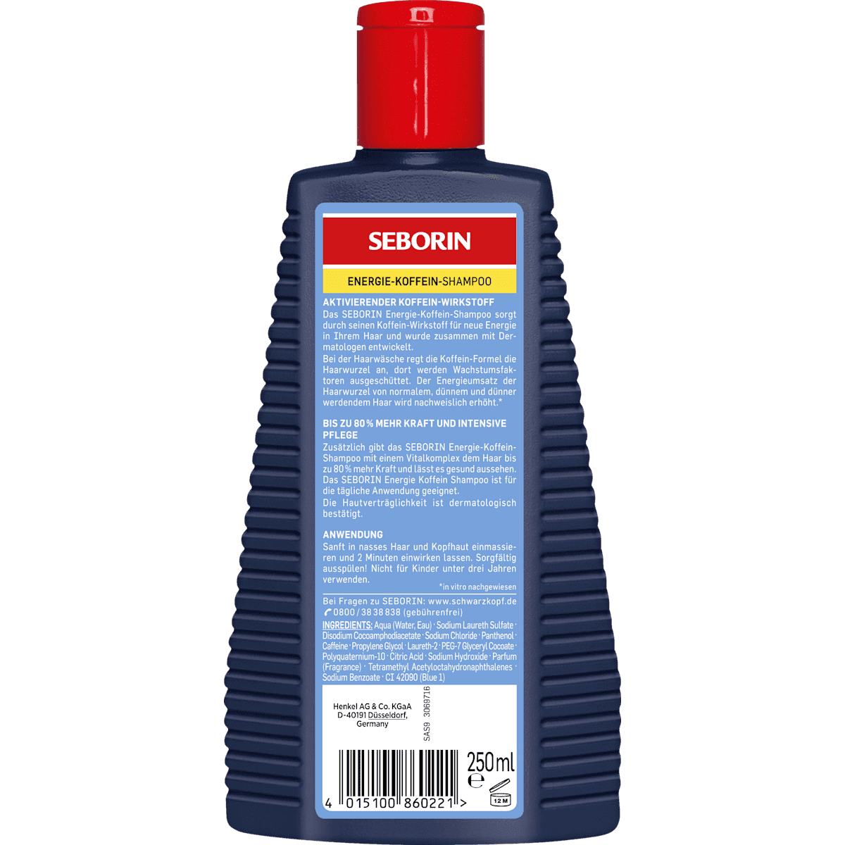 Schwarzkopf Seborin Shampoo Energy Caffeine, 250 ml (Schwarzkopf Seborin Shampoo Energie Koffein, 250 ml) — authentic German product in Morocco