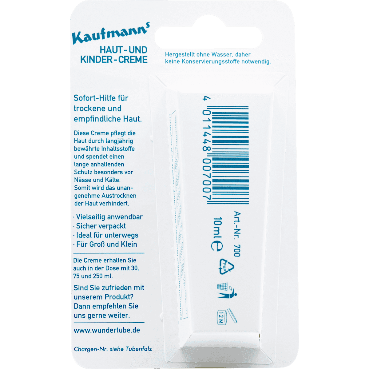 Kaufm.Creme Bébé & Enfant crème de soin, 10 ml (Kaufm.Creme Baby & Kinder Pflegecreme, 10 ml) — produit allemand authentique au Maroc