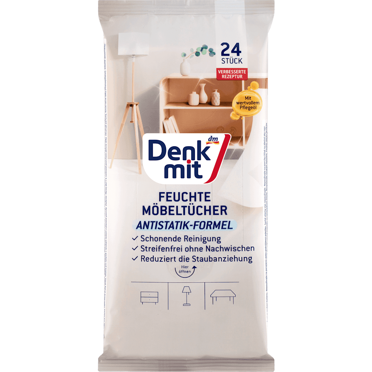 Denkmit Lingettes nettoyantes pour meubles, 24 pièces — منتج ألماني أصلي في المغرب