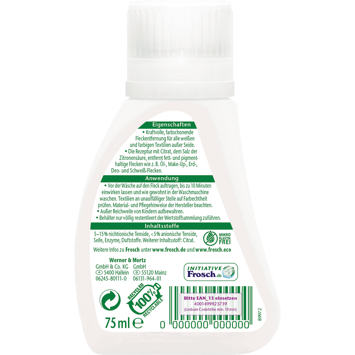Frosch Détachant Citrus mini détachant, 75 ml (Frosch Fleckenentferner Citrus Flecken-Zwerg, 75 ml) — produit allemand authentique au Maroc