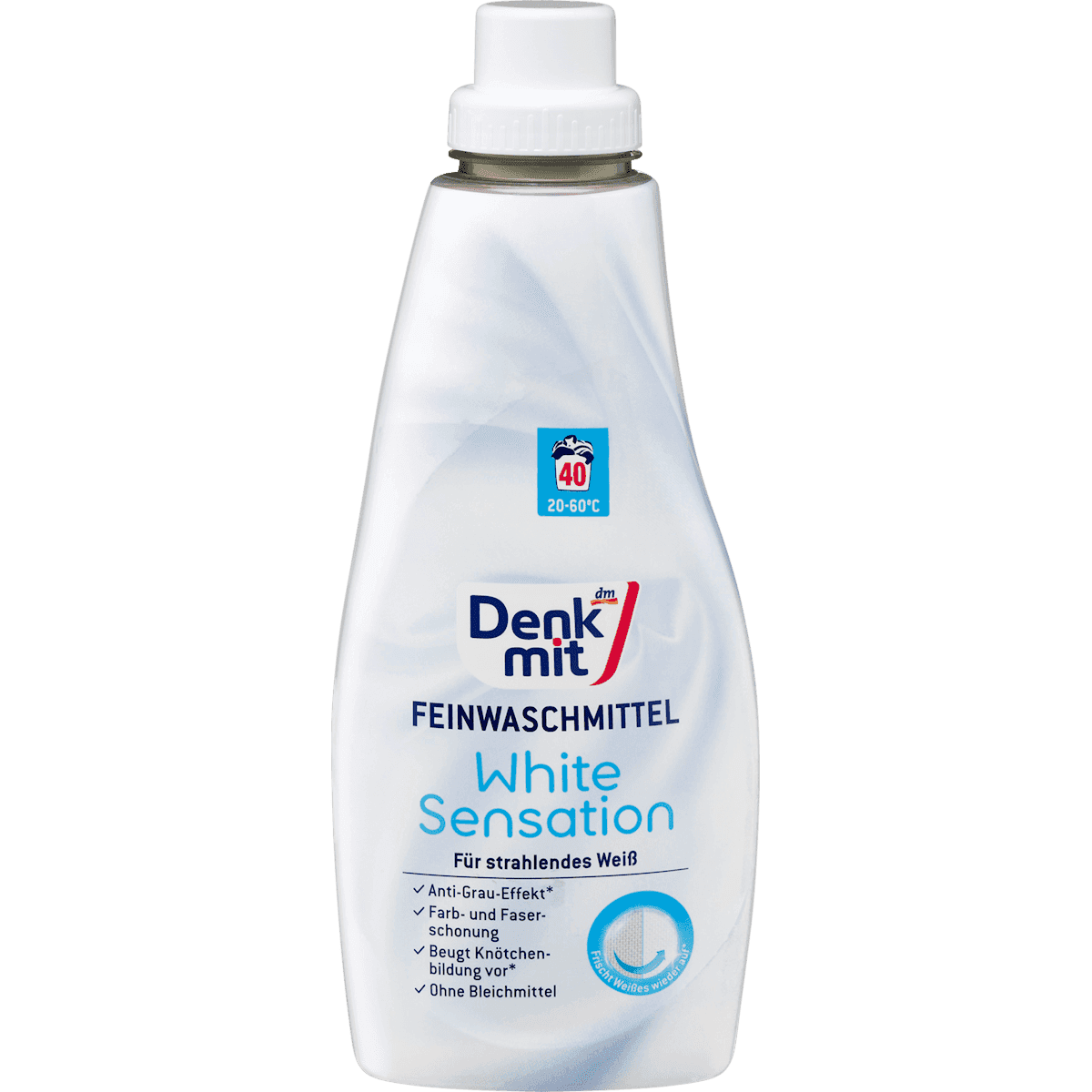 Denkmit Lessive linge délicat White Sensation liquide, 40 lavages — produit allemand authentique au Maroc