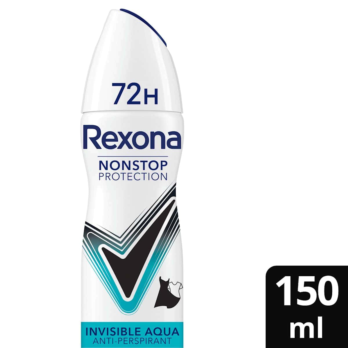 Rexona antiperspirant Deodorant spray Nonstop Protection Invisible Aqua, 150 ml (Rexona Antitranspirant Deospray Nonstop Protection Invisible Aqua, 150 ml) — authentic German product in Morocco