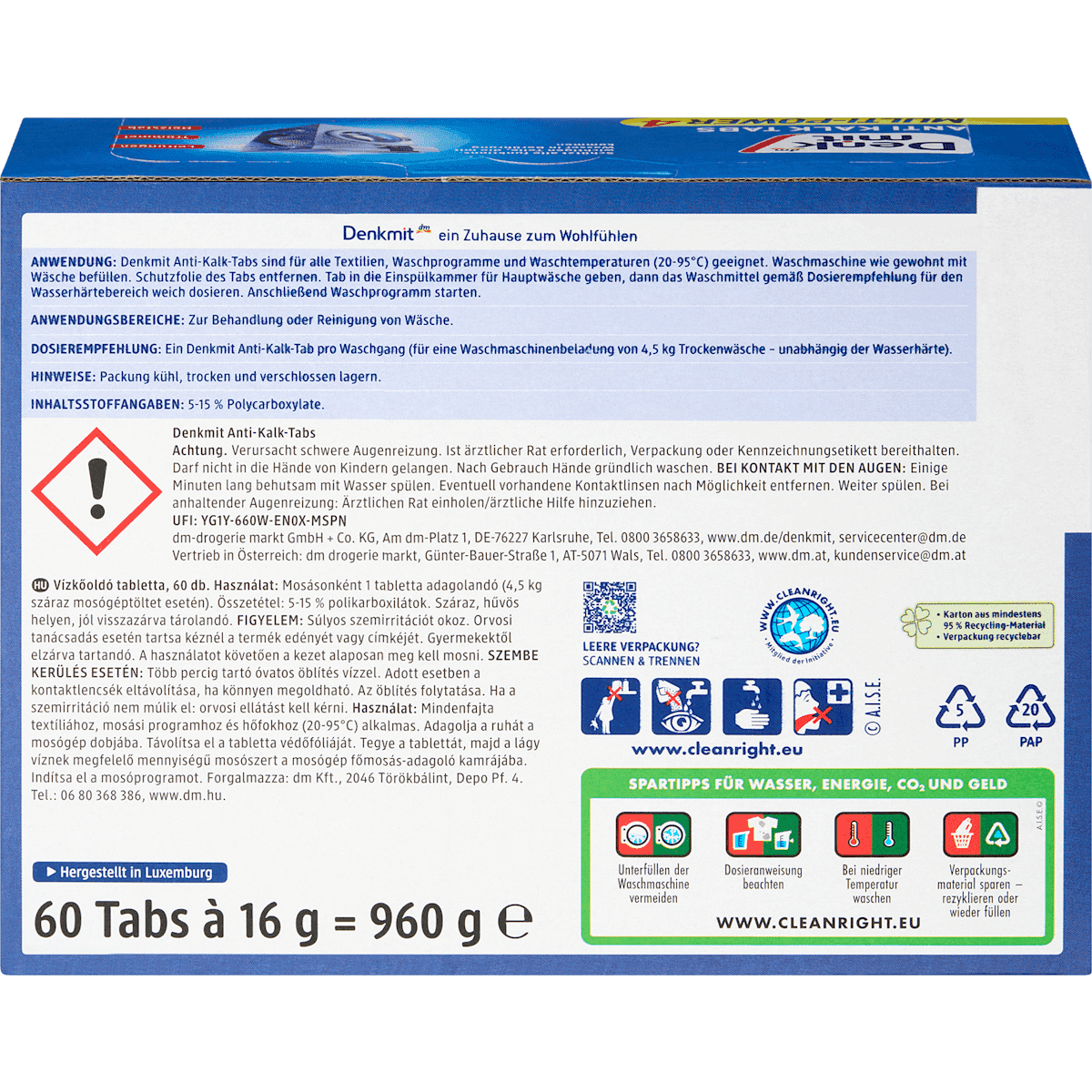 Denkmit Anti-Kalk-Tabs, 60 pcs (Denkmit Anti-Kalk-Tabs, 60 St) — authentic German product in Morocco