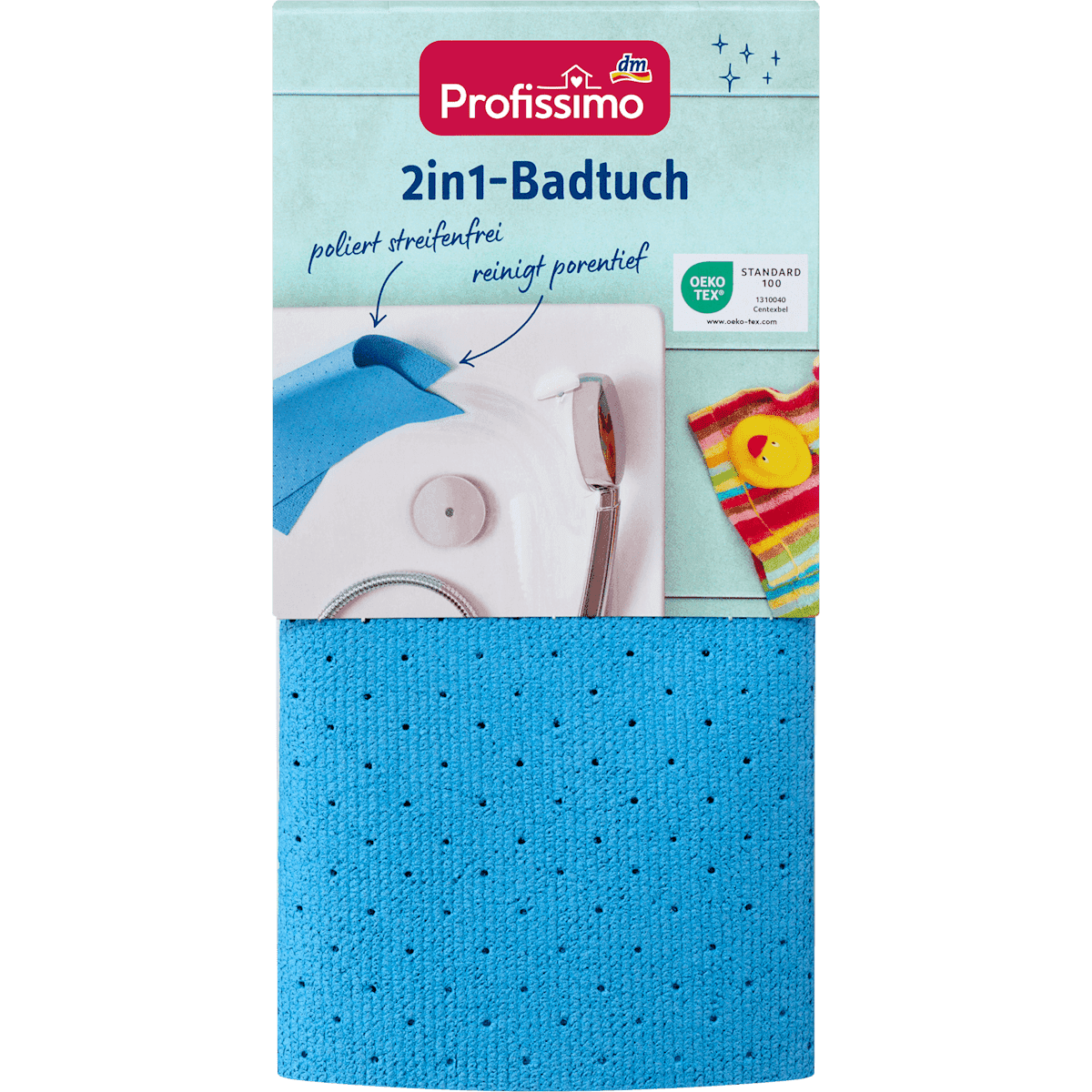Profissimo Chiffon de salle de bain 2in1, 1 pièce (Profissimo Badtuch 2in1, 1 St) — produit allemand authentique au Maroc