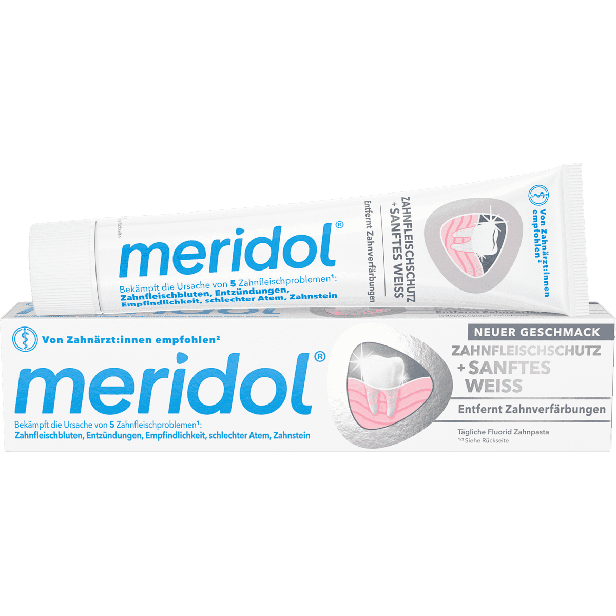 meridol Dentifrice protection des gencives blancheur douce, 75 ml — produit allemand authentique au Maroc
