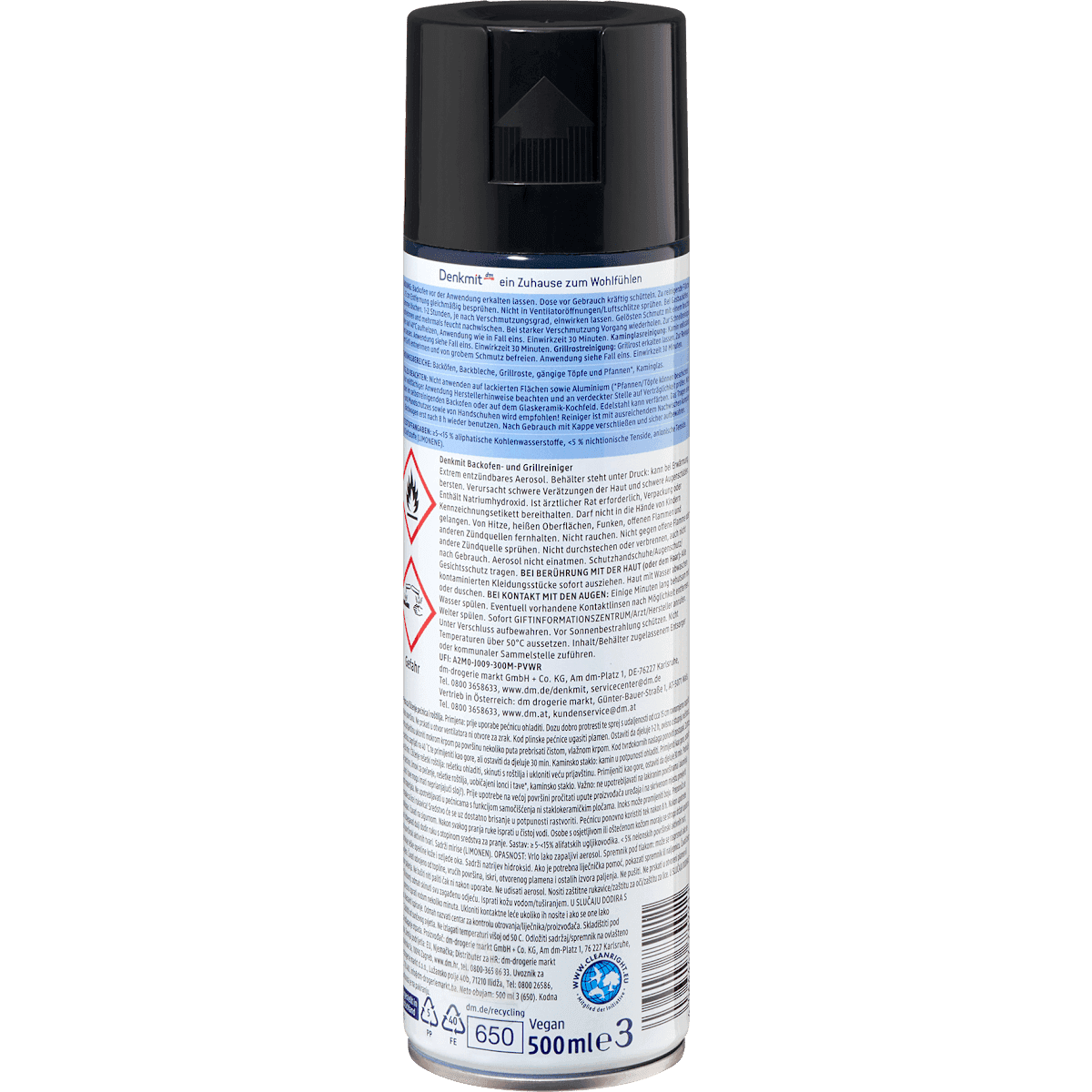 Denkmit Nettoyant four & barbecue avec mousse active, 500 ml (Denkmit Backofen- & Grillreiniger mit Aktiv-Schaum, 500 ml) — produit allemand authentique au Maroc
