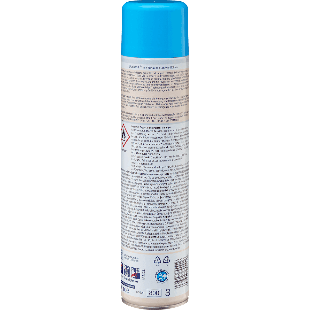 Denkmit Nettoyant tapis & tissus d'ameublement avec mousse active, 600 ml (Denkmit Teppich & Polsterreiniger mit Aktivschaum, 600 ml) — منتج ألماني أصلي في المغرب