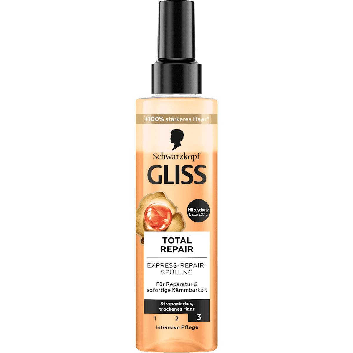 Schwarzkopf GLISS Après-shampooing en spray Express-Repair Total Repair, 200 ml (Schwarzkopf GLISS Sprüh-Conditioner Express-Repair Total Repair, 200 ml) — منتج ألماني أصلي في المغرب