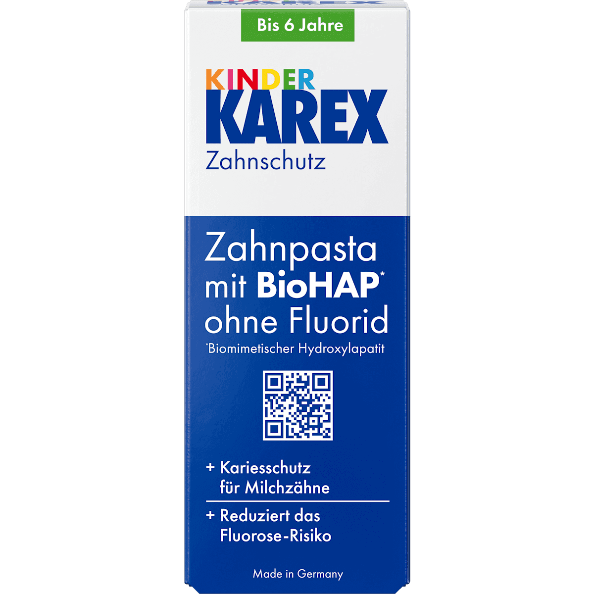 KAREX Dentifrice Enfant, 0-6 ans sans fluor, 50 ml (KAREX Zahnpasta Kinder, 0-6 Jahren fluoridfrei, 50 ml) — produit allemand authentique au Maroc