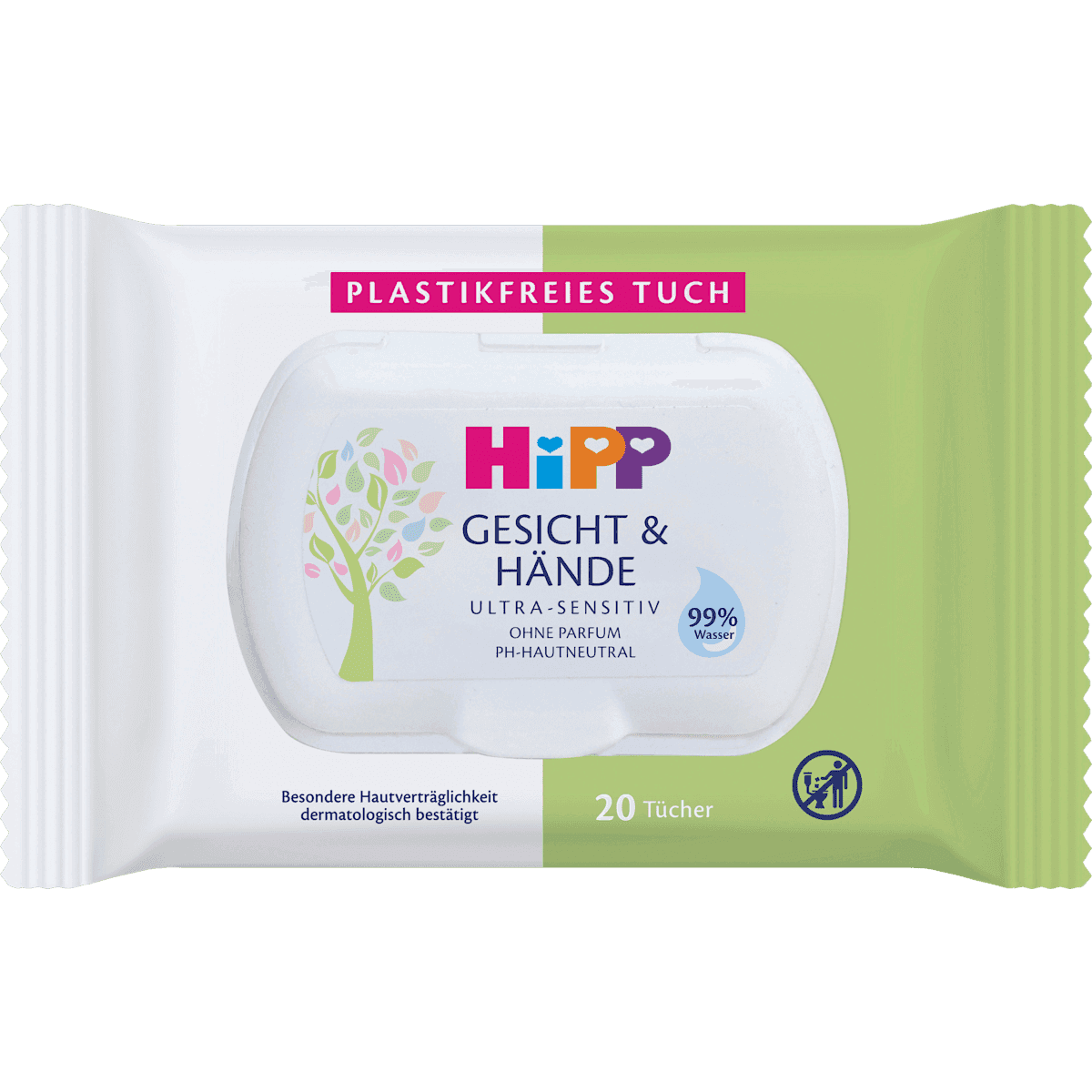 HiPP Babysanft Lingettes visage & mains, format voyage, 20 pièces — منتج ألماني أصلي في المغرب