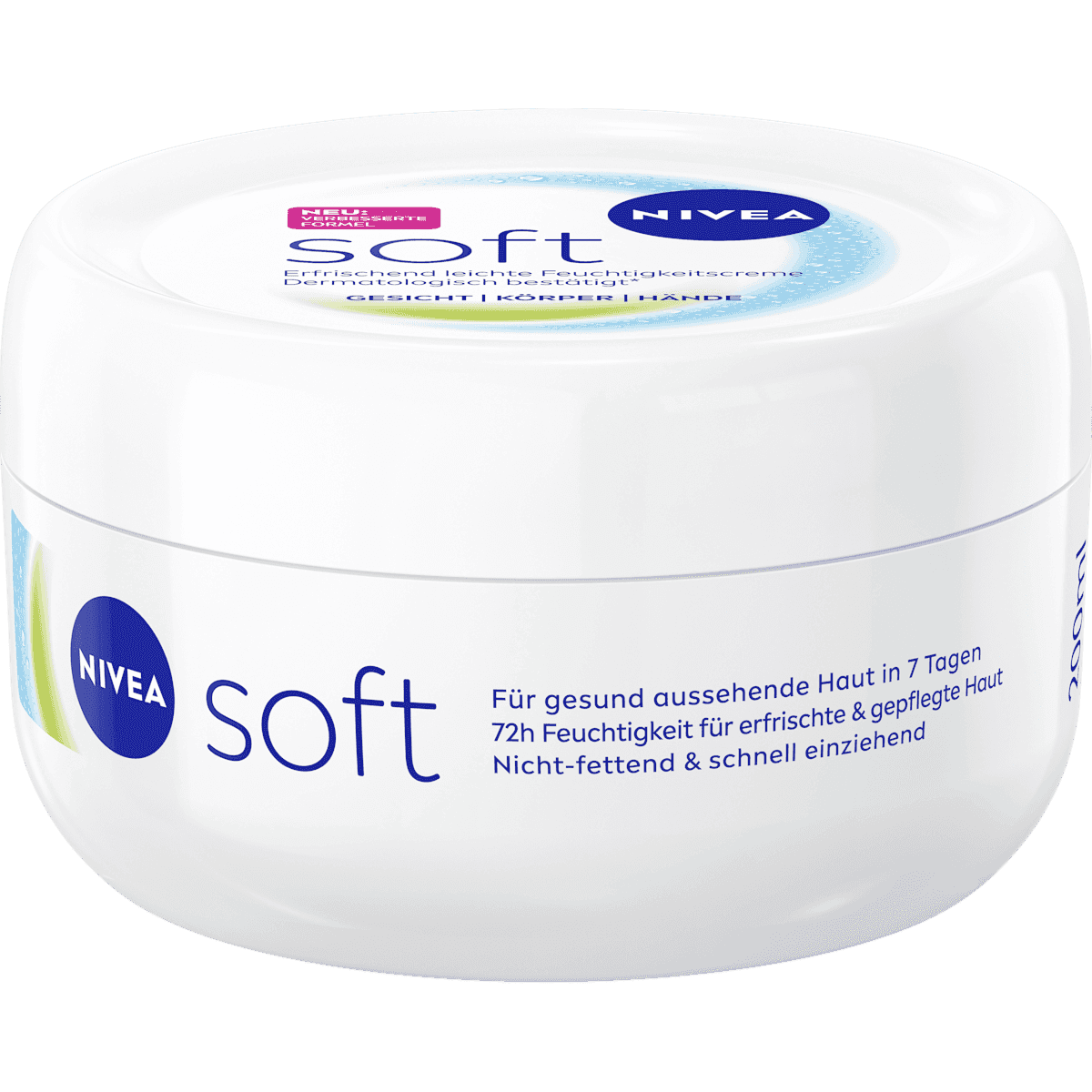 NIVEA crème hydratante soft en pot, 200 ml — produit allemand authentique au Maroc