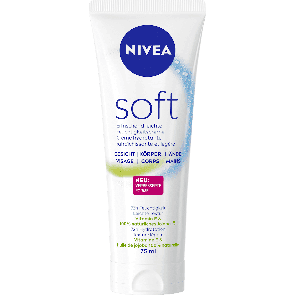 NIVEA crème hydratante soft en tube, 75 ml — produit allemand authentique au Maroc