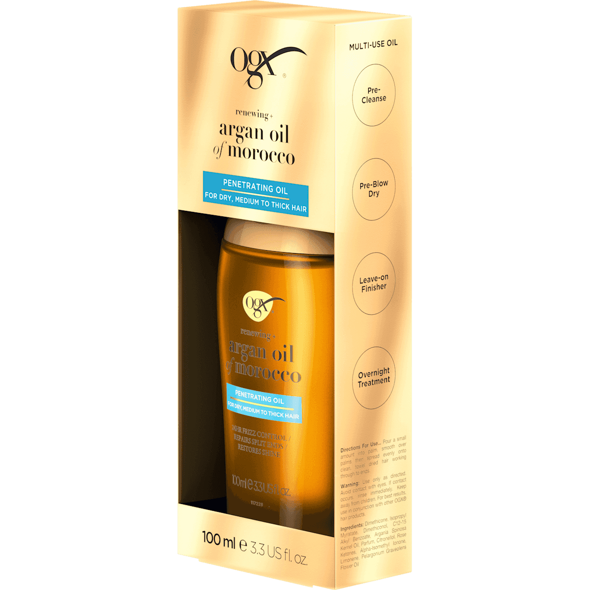 OGX Huile capillaire Moroccan Argan Penetrating Oil, 100 ml (OGX Haaröl Moroccan Argan Penetrating Oil, 100 ml) — produit allemand authentique au Maroc