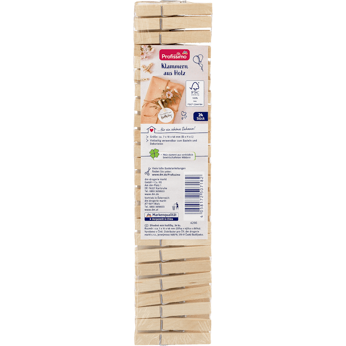 Profissimo Klammern en bois, 24 pièces (Profissimo Klammern aus Holz, 24 St) — produit allemand authentique au Maroc