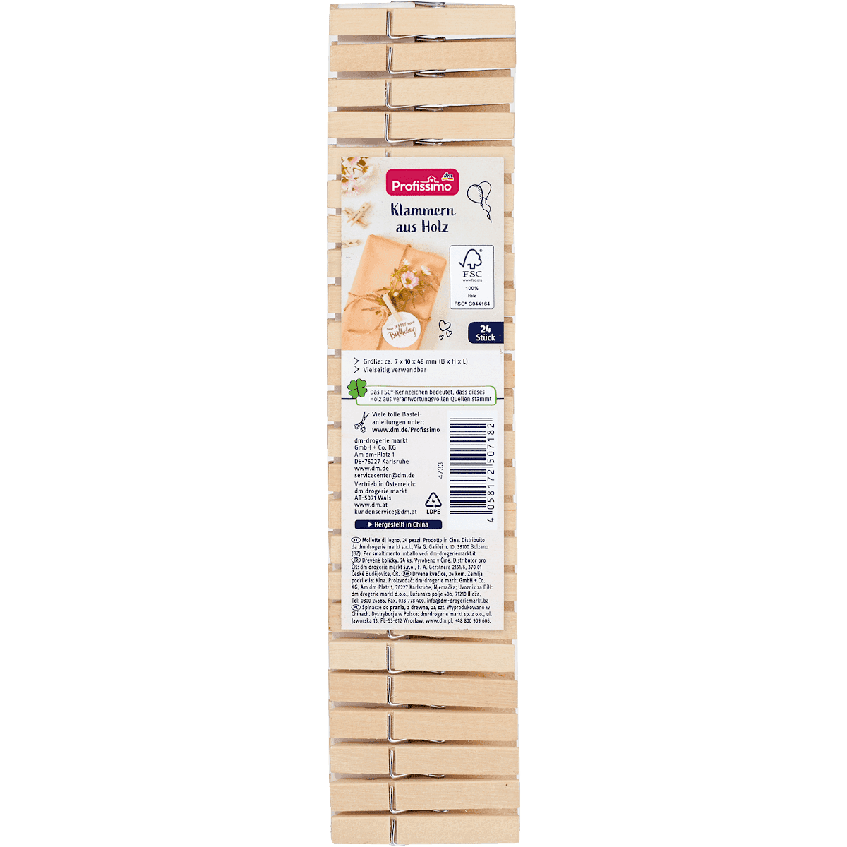 Profissimo Klammern en bois, 24 pièces (Profissimo Klammern aus Holz, 24 St) — produit allemand authentique au Maroc