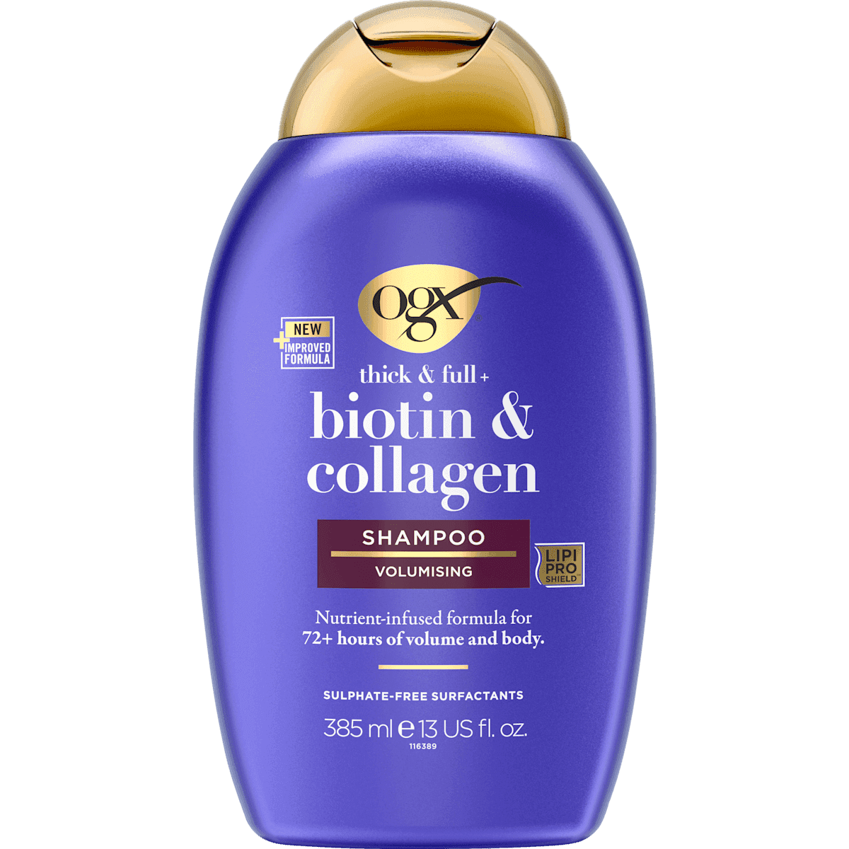 OGX Shampooing thick & full, Biotin & Collagen, 385 ml (OGX Shampoo thick & full, Biotin & Collagen, 385 ml) — produit allemand authentique au Maroc