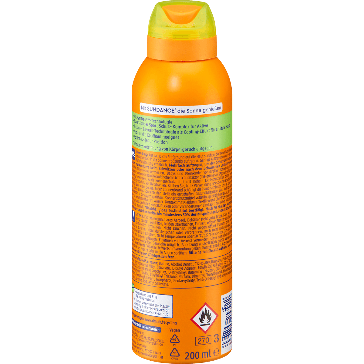 SUNDANCE Spray solaire transparent Sport, LSF 50, 200 ml (SUNDANCE Sonnenspray transparent Sport, LSF 50, 200 ml) — منتج ألماني أصلي في المغرب