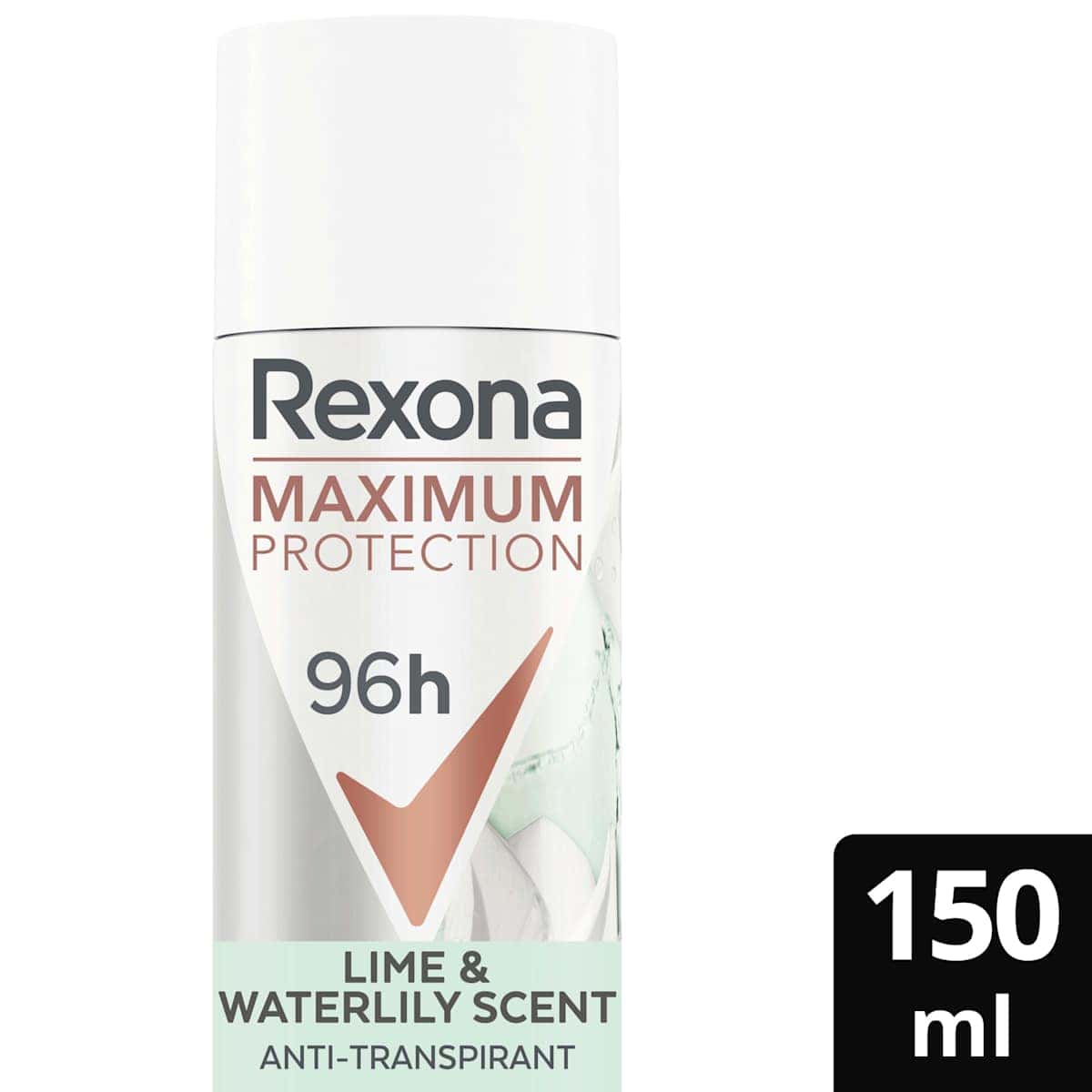 Rexona antiperspirant Deodorant spray Maximum Protection File & Waterlily Scent, 150 ml (Rexona Antitranspirant Deospray Maximum Protection Lime & Waterlily Scent, 150 ml) — authentic German product in Morocco