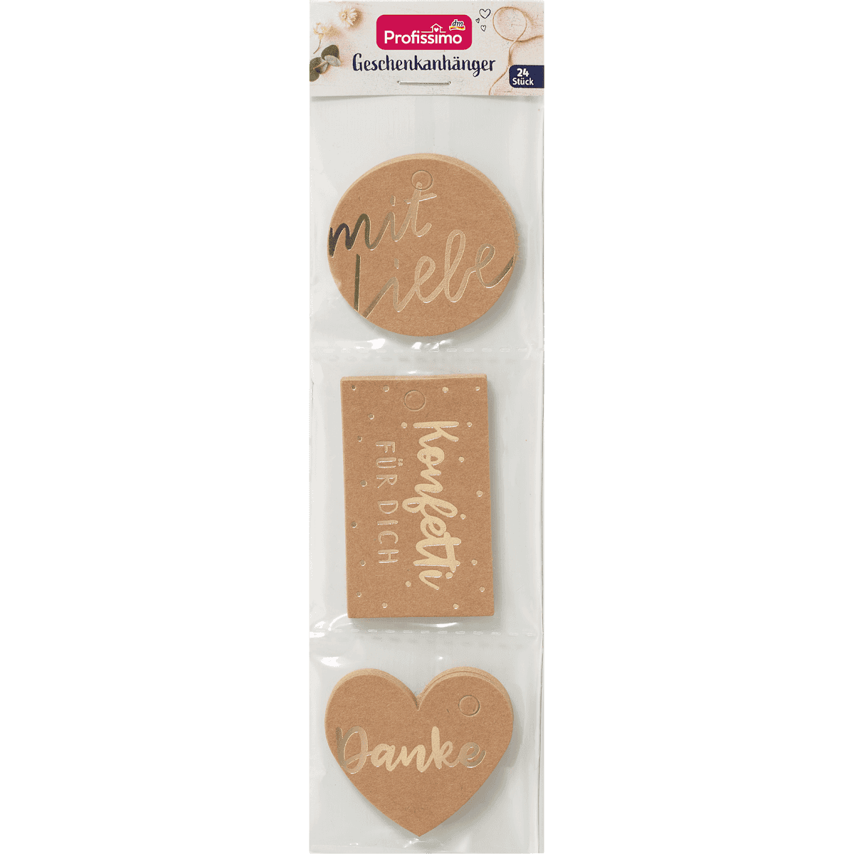 Profissimo Étiquettes cadeaux décorées, 24 pièces (Profissimo Geschenkanhänger veredelt, 24 St) — produit allemand authentique au Maroc