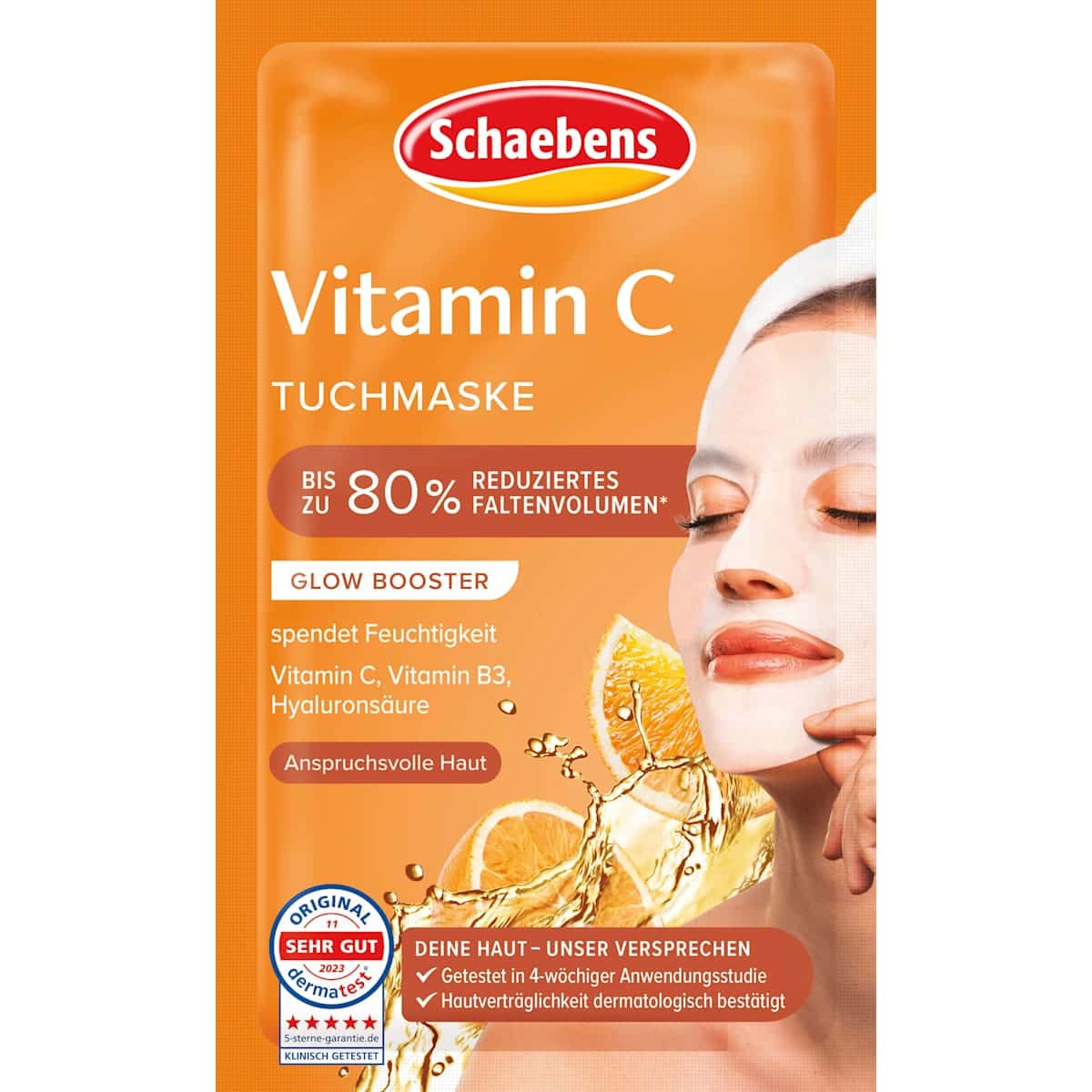 Schaebens masque tissu Vitamine C, 1 pièce — produit allemand authentique au Maroc
