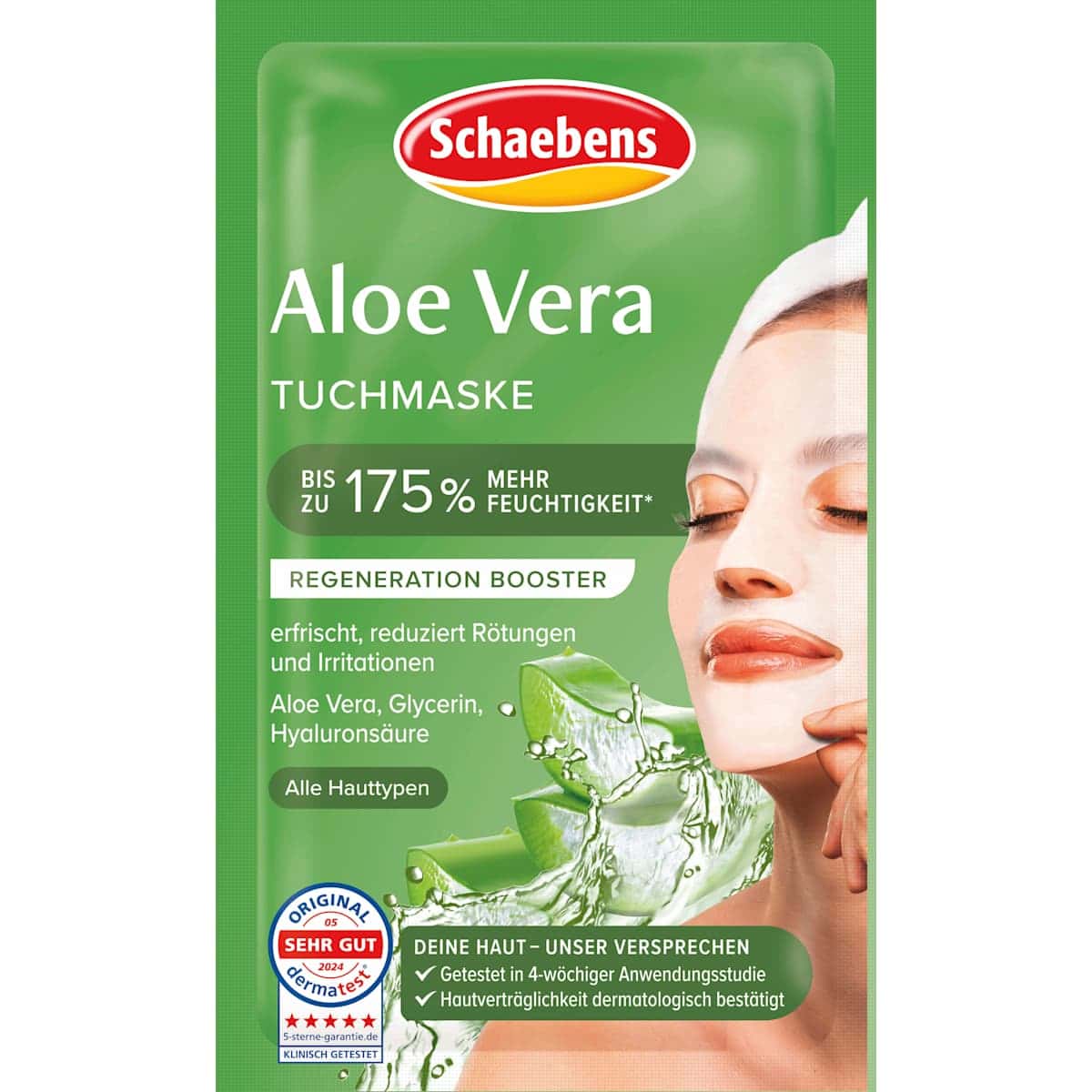 Schaebens masque tissu aloe vera, 1 pièce — produit allemand authentique au Maroc