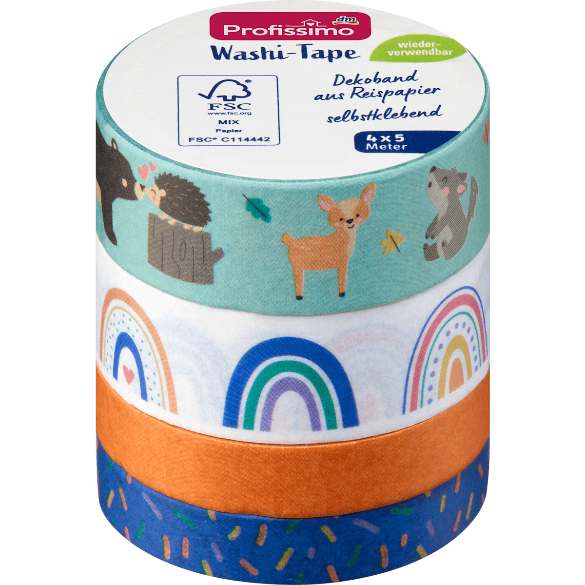 Profissimo Washi-Tape "Enfant-Party", 4 pièces (Profissimo Washi-Tape "Kinder-Party", 4 St) — produit allemand authentique au Maroc
