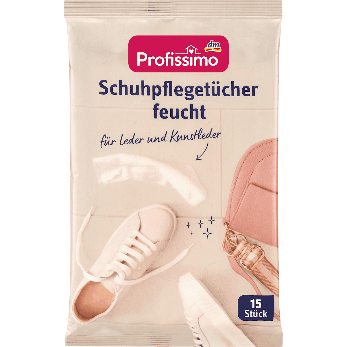 Profissimo Lingettes entretien chaussures, 15 pièces (Profissimo Schuhpflegetücher feucht, 15 St) — produit allemand authentique au Maroc