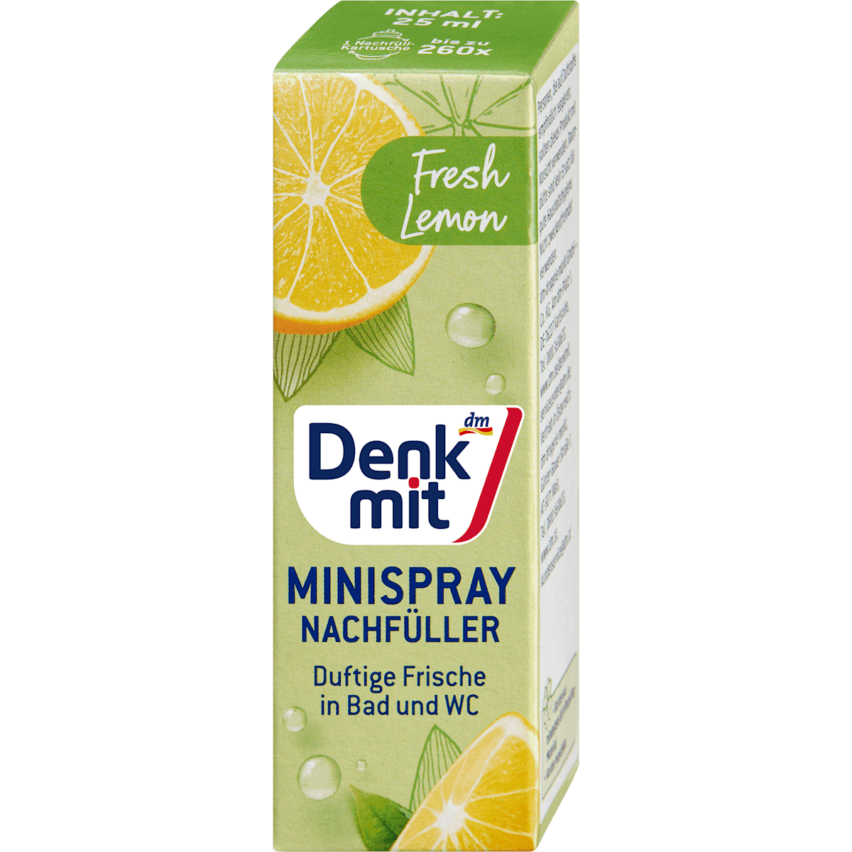 Denkmit Désodorisant Mini-spray Fresh Lemon refill, 25 ml — authentic German product in Morocco