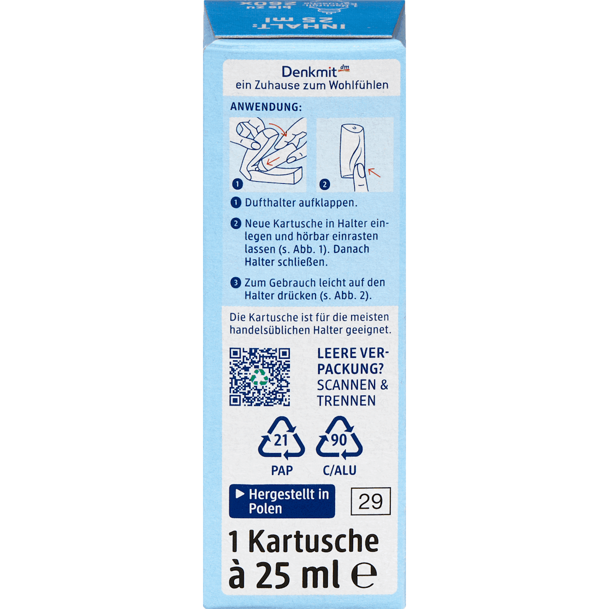 Denkmit Désodorisant Mini-spray Ocean Fresh recharge, 25 ml (Denkmit Lufterfrischer Minispray Ocean Fresh Nachfüllpack, 25 ml) — منتج ألماني أصلي في المغرب
