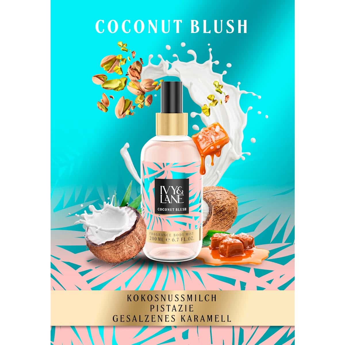 Ivy&Lane Coconut Blush Brume corporelle Body Mist, 200 ml (Ivy&Lane Coconut Blush Körperspray Body Mist, 200 ml) — produit allemand authentique au Maroc