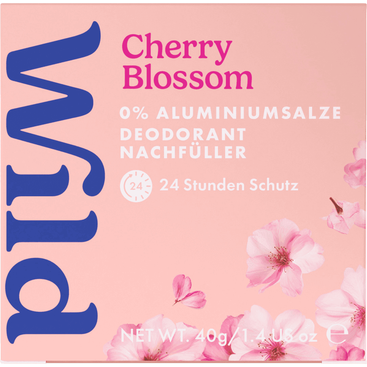 Wild Deodorant stick Cherry Blossom refill, 40 g (Wild Deostick Cherry Blossom Nachfüllpack, 40 g) — authentic German product in Morocco