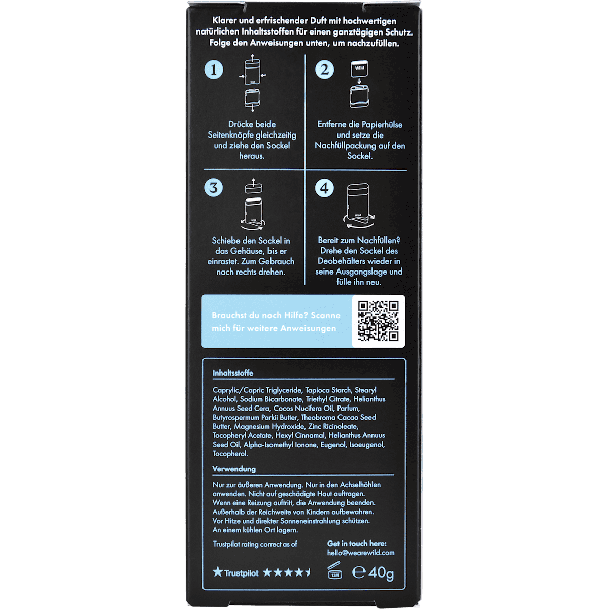 Wild Déodorant stick Ocean Mist + recharge, 40 g (Wild Deostick Ocean Mist + Nachfüllpack, 40 g) — منتج ألماني أصلي في المغرب