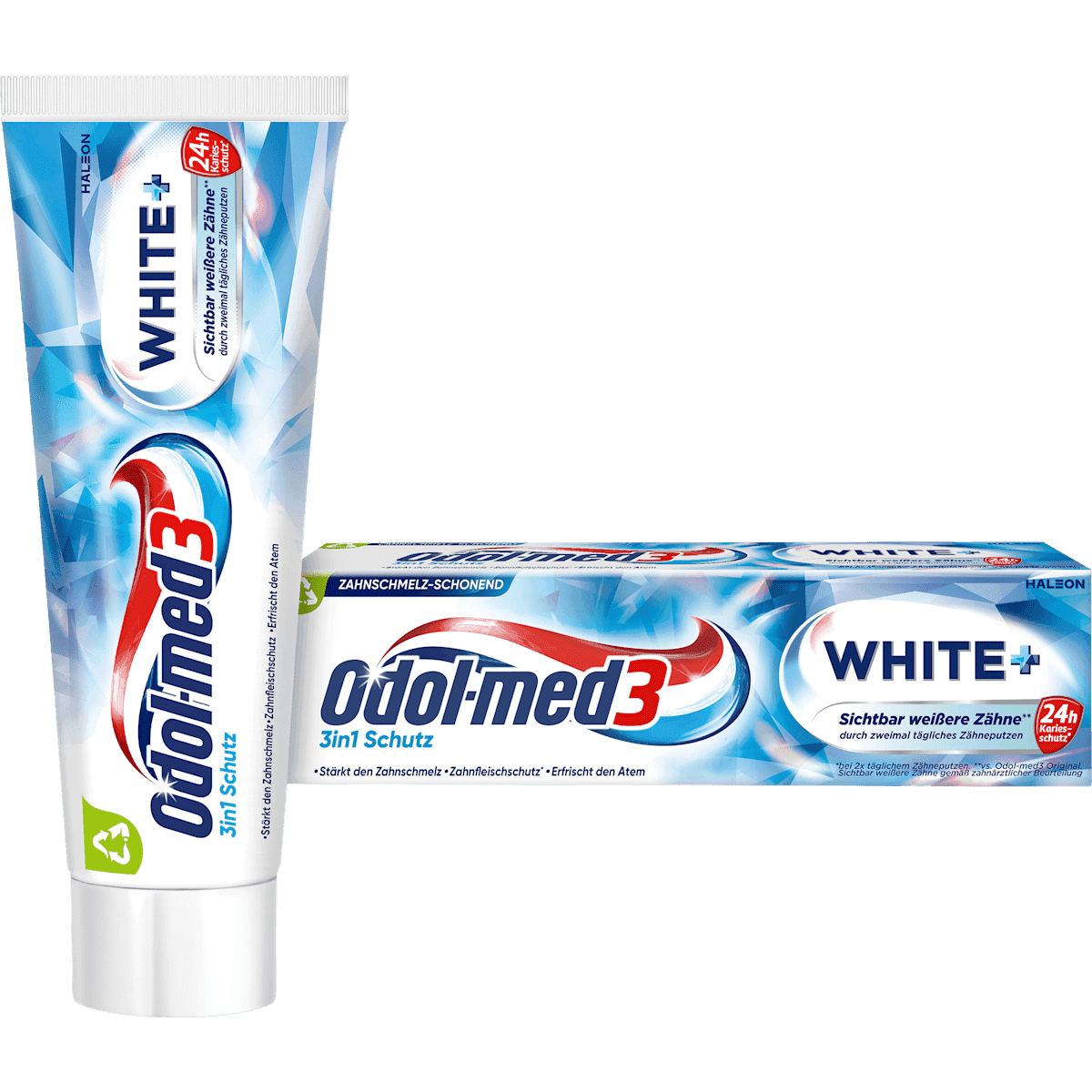 Odol med 3 Toothpaste White+, 75 ml (Odol med 3 Zahnpasta White+, 75 ml) — authentic German product in Morocco