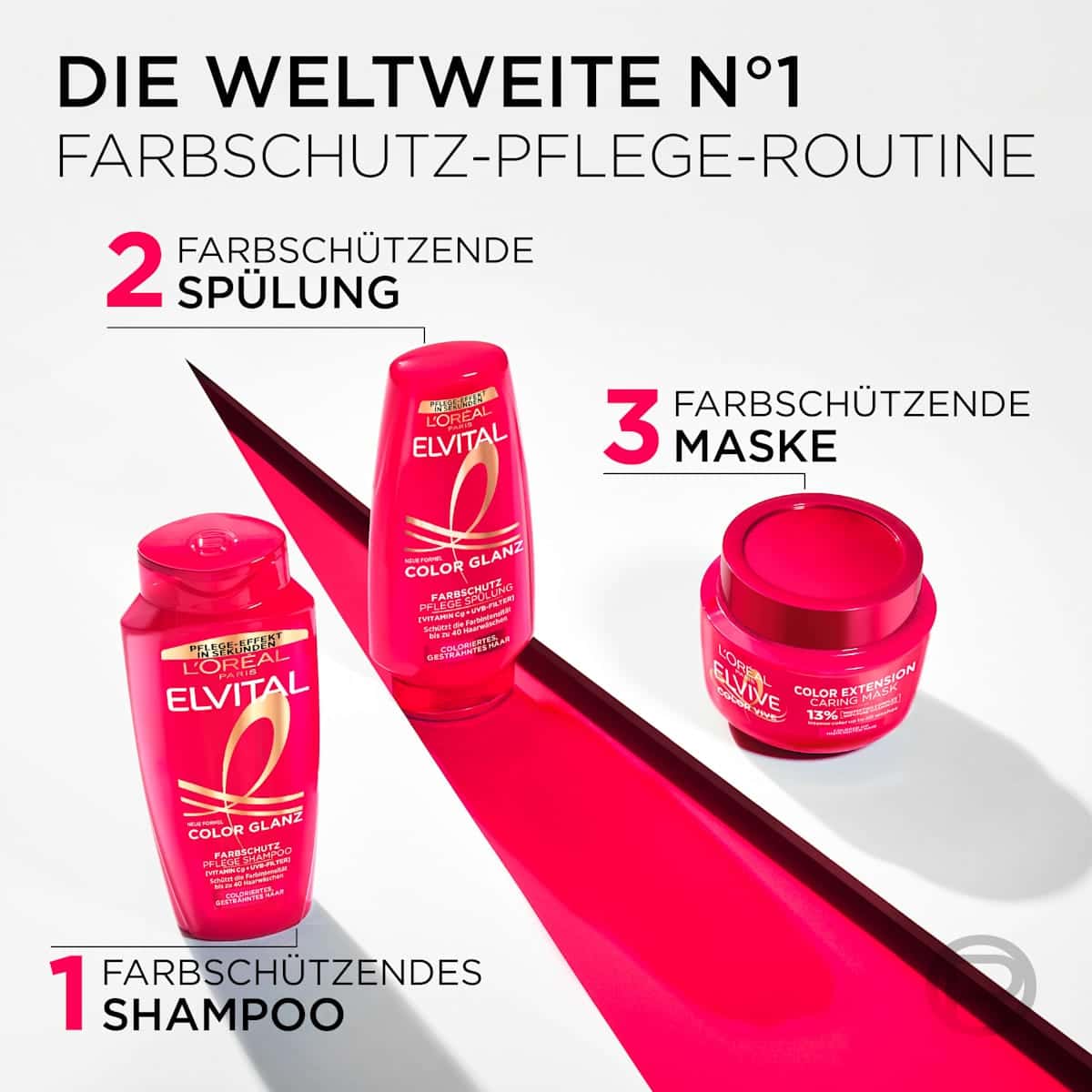 L'ORÉAL PARiS ELVITAL Shampooing Color Glanz, 1.000 ml (L'ORÉAL PARiS ELVITAL Shampoo Color Glanz, 1.000 ml) — منتج ألماني أصلي في المغرب