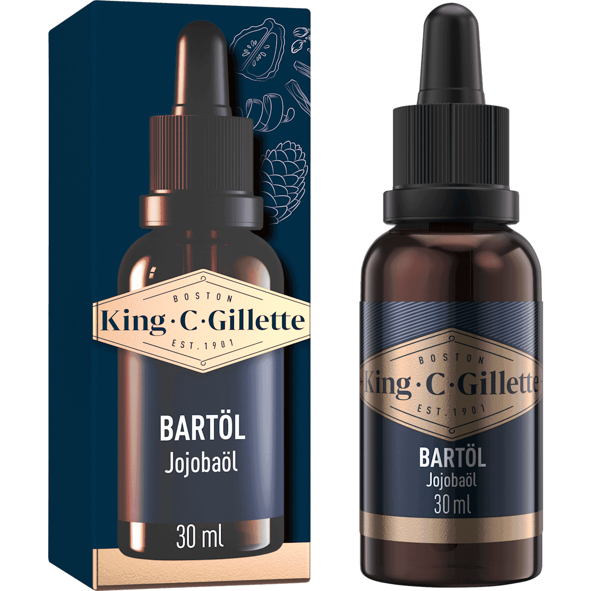 King C. Gillette Huile à barbe, 30 ml — produit allemand authentique au Maroc
