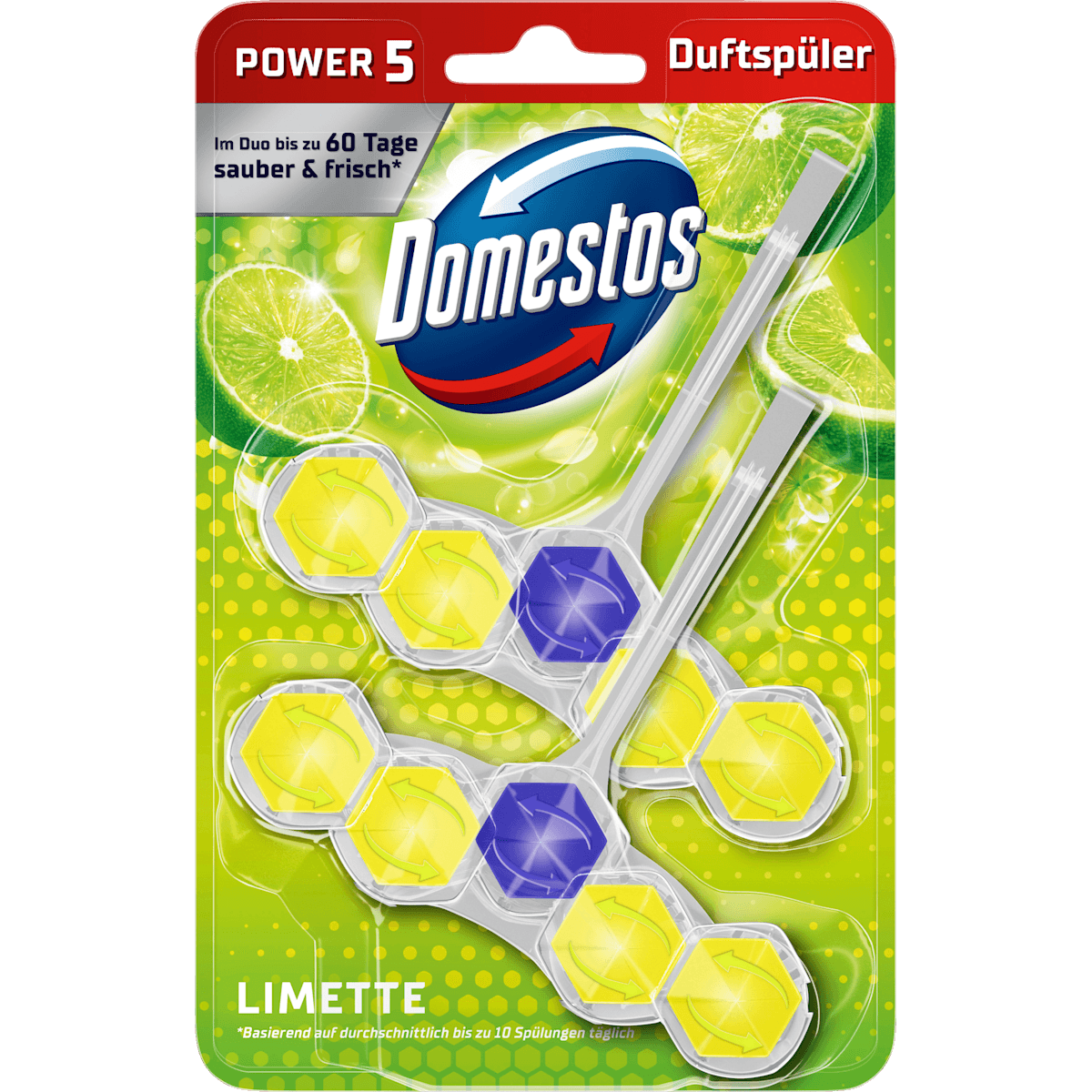 Domestos Bloc WC Limette, 2 pièces (Domestos WC-Stein Limette, 2 St) — produit allemand authentique au Maroc
