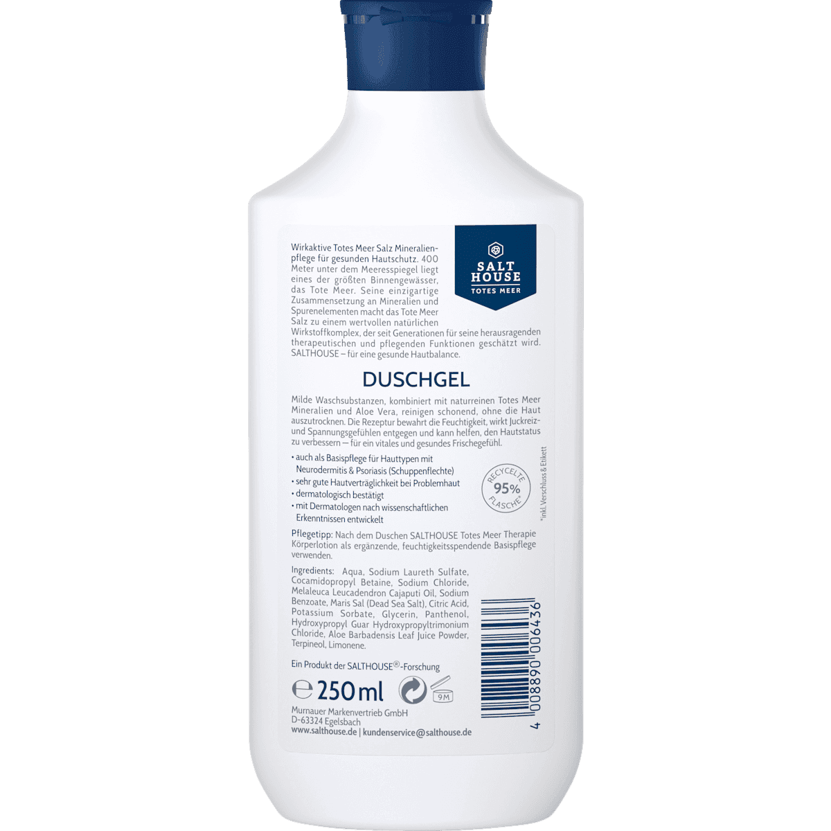 Salthouse Gel douche mer Morte Therapie, 250 ml (Salthouse Duschgel Totes Meer Therapie, 250 ml) — produit allemand authentique au Maroc
