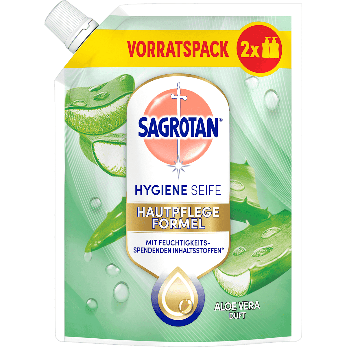 Sagrotan Soap liquid sanft zur skin aloe vera refill, 500 ml (Sagrotan Flüssigseife sanft zur Haut Aloe Vera Nachfüllpack, 500 ml) — authentic German product in Morocco