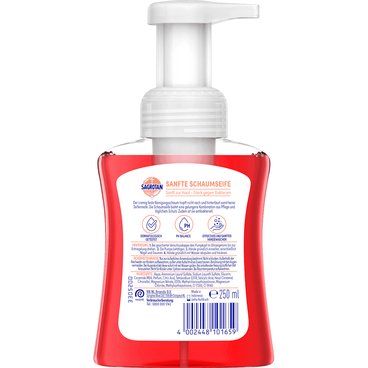 Sagrotan foam soap hands cherry blossom & pink, 250 ml (Sagrotan Schaumhandseife Kirschblüte & Rose, 250 ml) — authentic German product in Morocco
