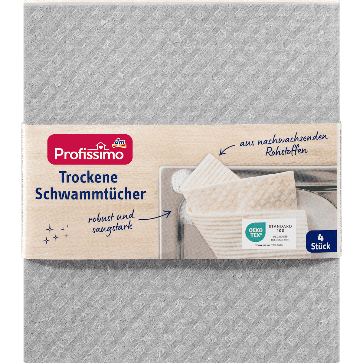 Profissimo Lavettes éponges sèches, 4 pièces (Profissimo Trockene Schwammtücher, 4 St) — produit allemand authentique au Maroc