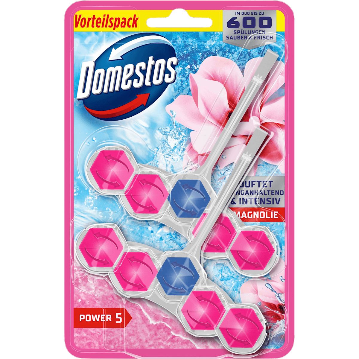 Domestos WC-Stein Pink magnolia, 2 pcs (Domestos WC-Stein Pink Magnolie, 2 St) — authentic German product in Morocco