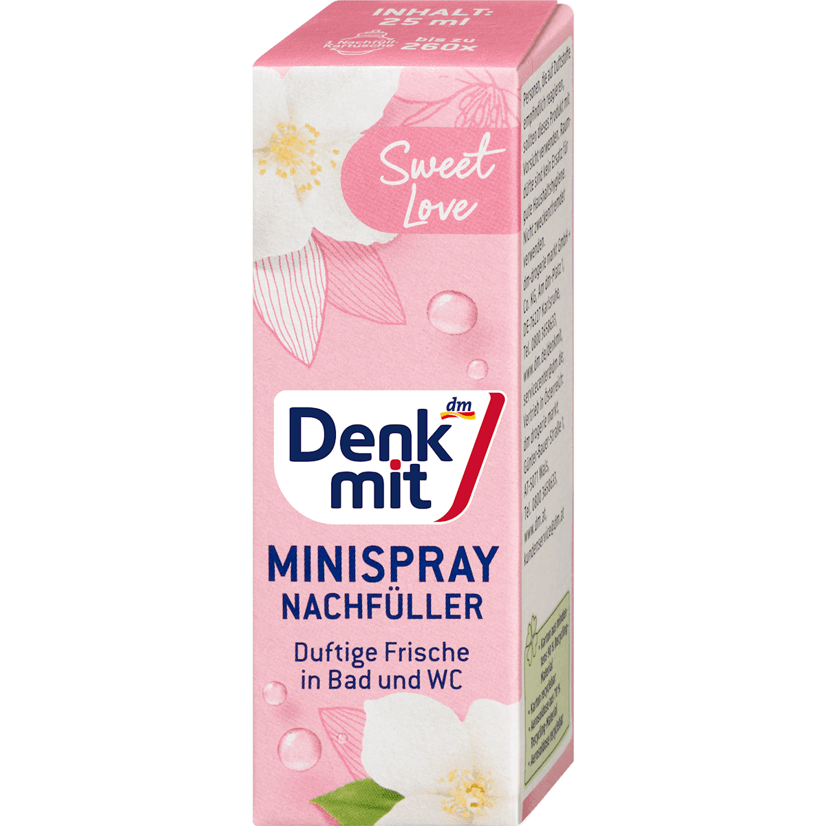 Denkmit Désodorisant Mini-spray Sweet Love recharge, 25 ml — منتج ألماني أصلي في المغرب