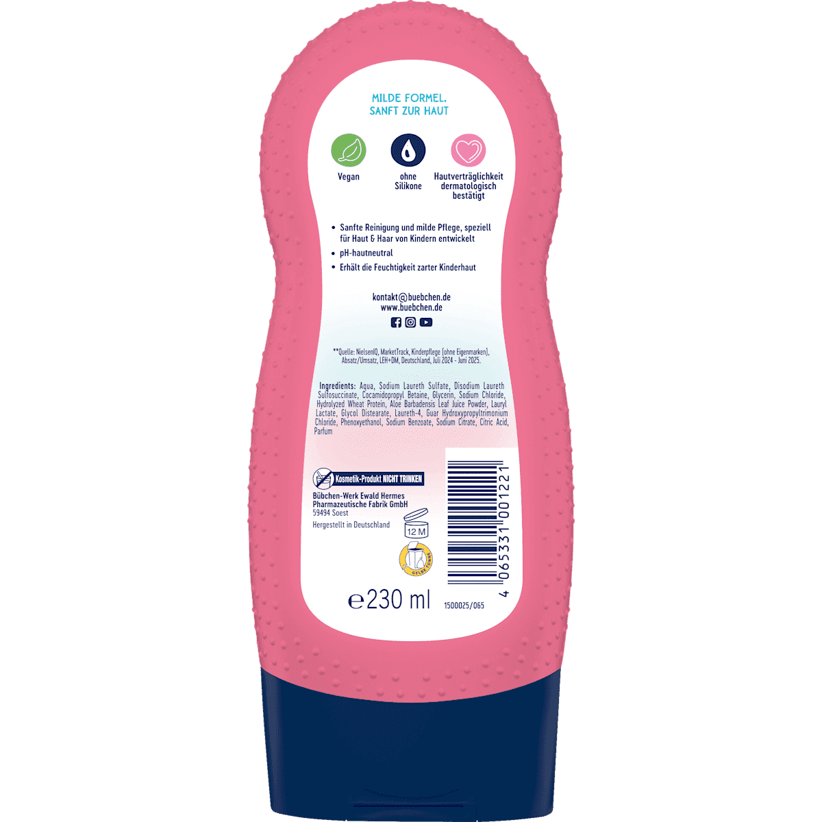 Bübchen Enfant Shampooing & Gel douche Wolkenzauber, 230 ml (Bübchen Kinder Shampoo & Duschgel Wolkenzauber, 230 ml) — produit allemand authentique au Maroc